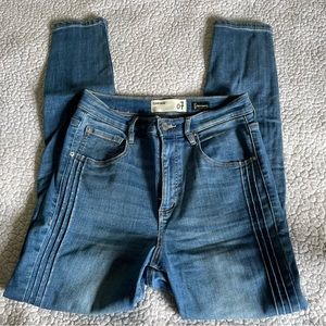 GARAGE Premium three Pin-stripe Skinny Jeans medium wash